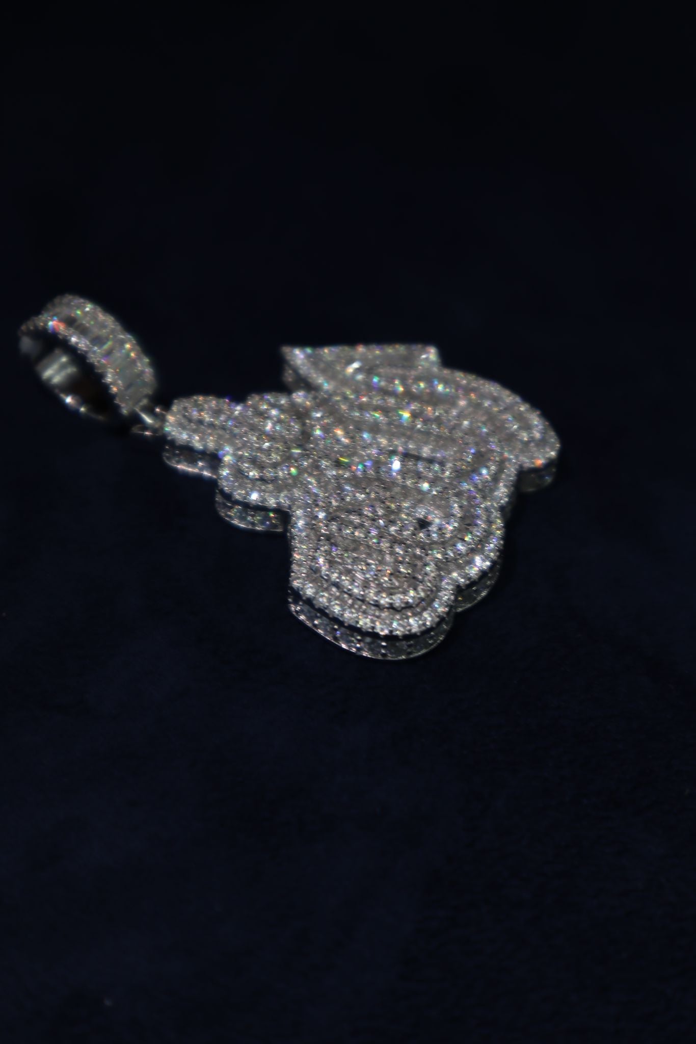 Allah Baguette Moissanite Pendant