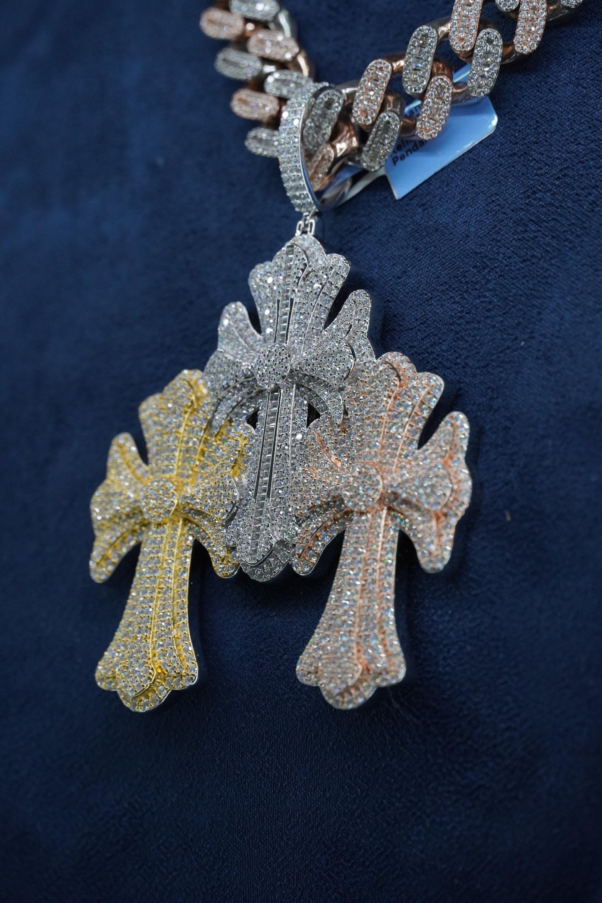 Chrome Hearts Custom Cross Moissanite Pendant
