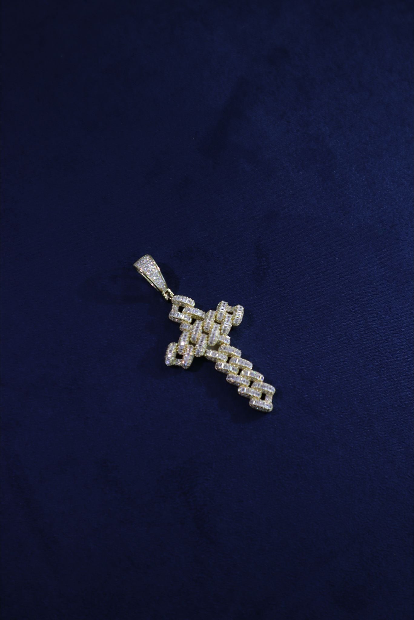 Big Baguette Cross Pendant