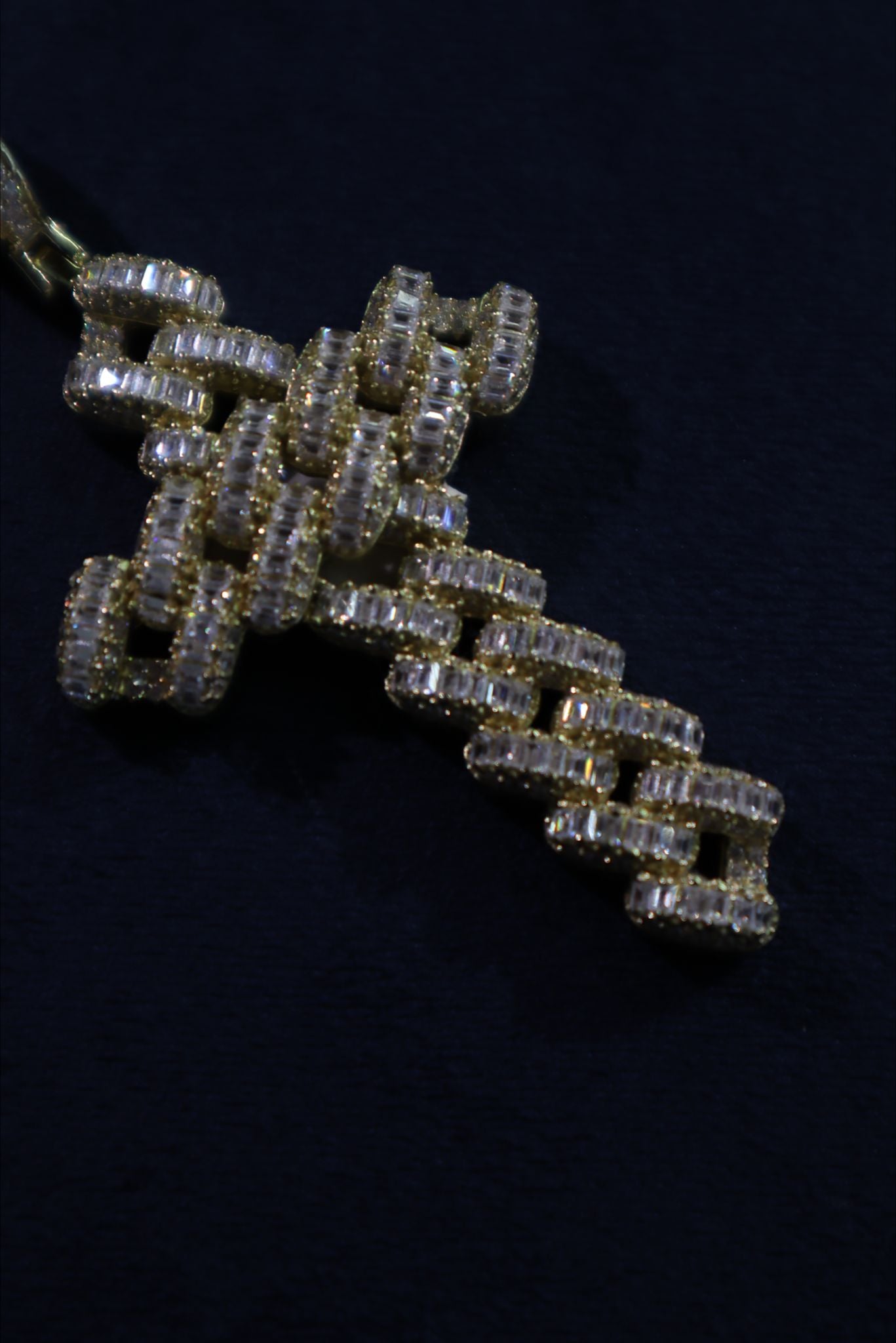 Big Baguette Cross Pendant