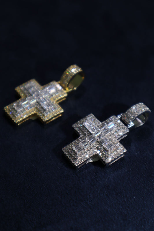 Small Cross Big Diamond Pendant