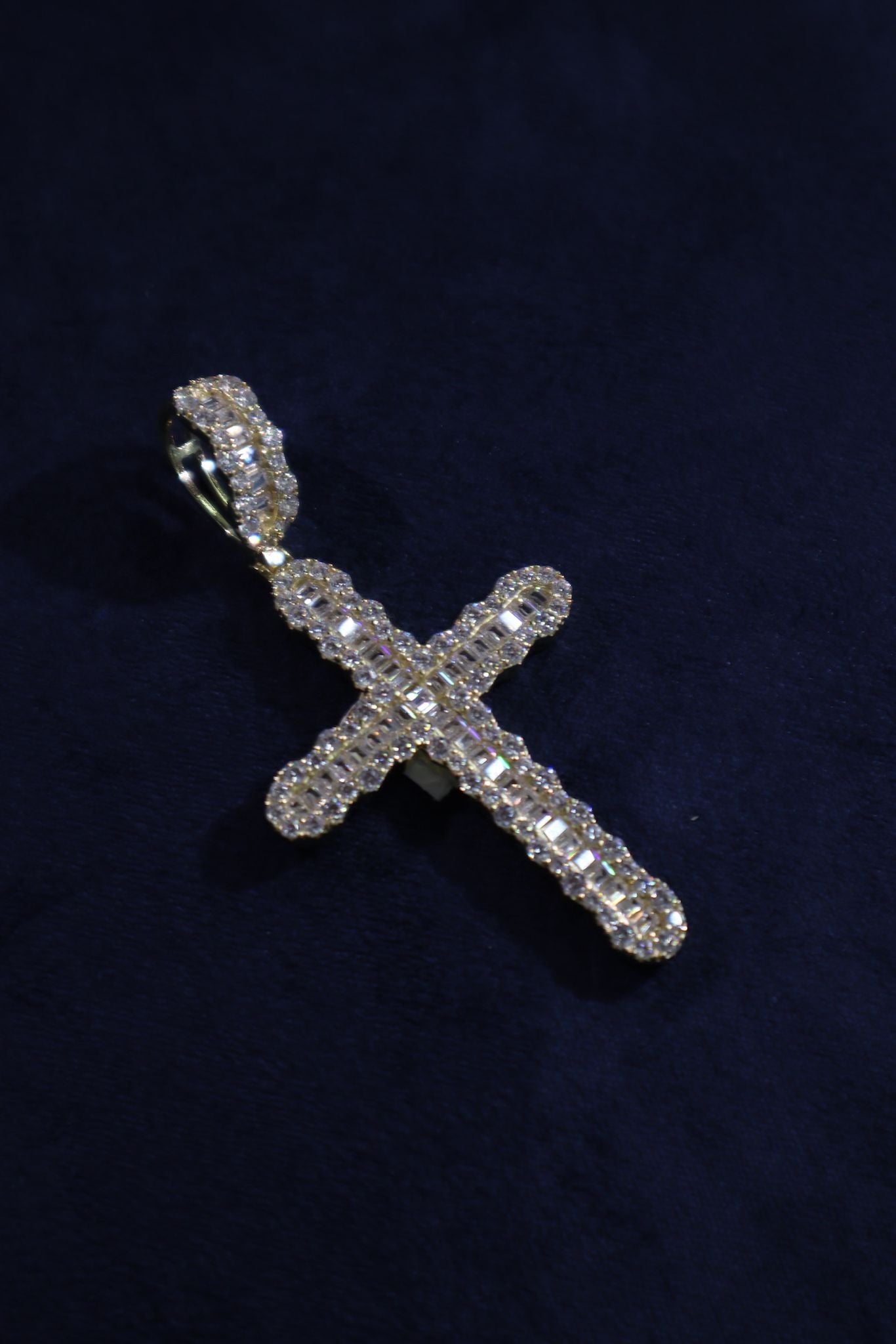 Small Baguette Cross Pendant