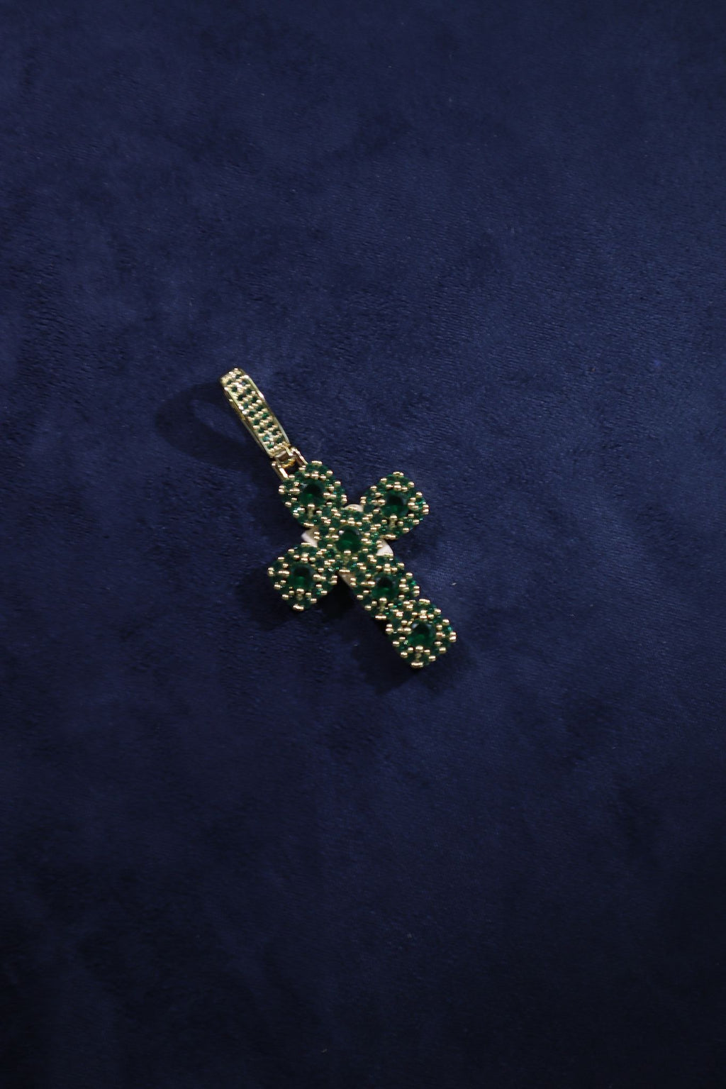 Big Green Diamond Cross Pendant