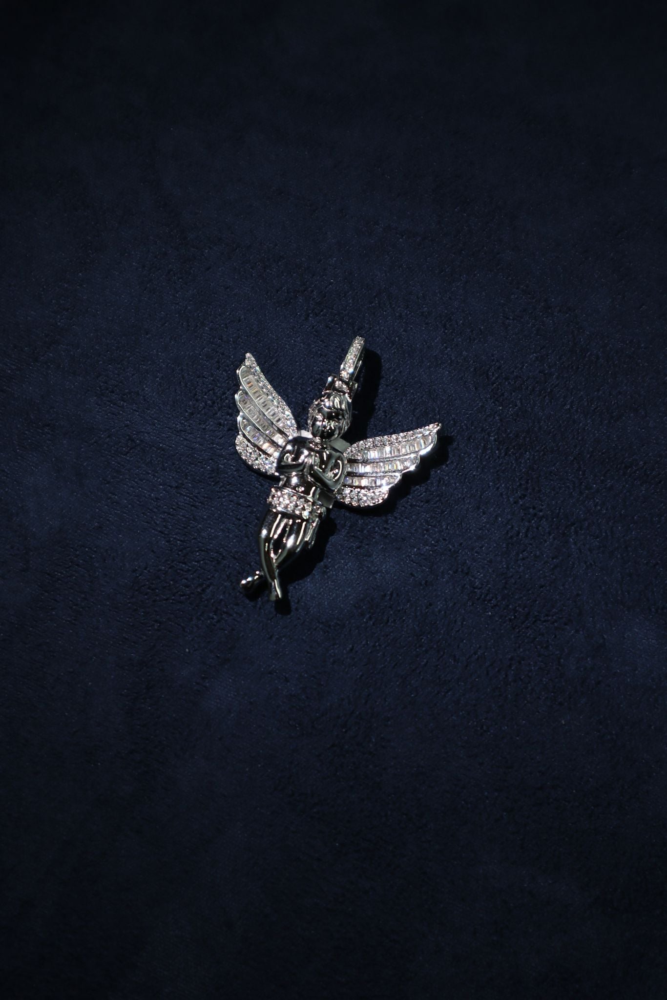 Praying Angel Polished Moissanite Pendant