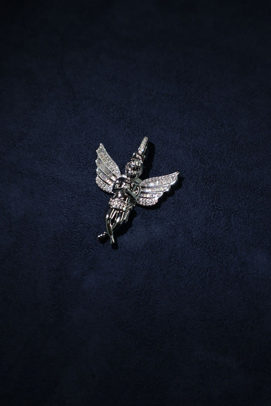 Moisannite Extended Wings Angel Pendant