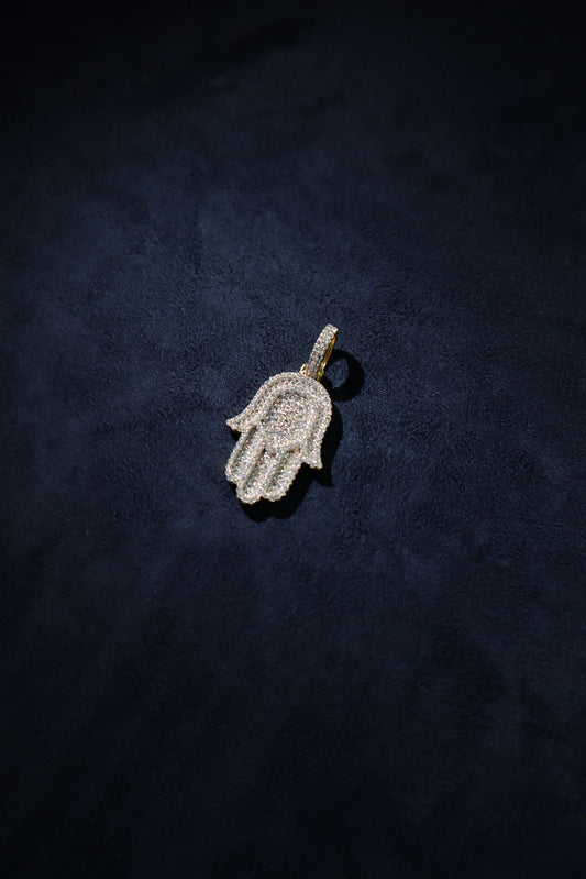 Mosannite Fatima Hand Pendant