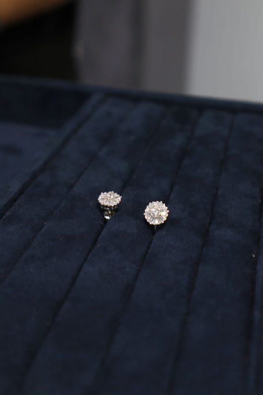 Bulgy Diamonds Circle Earrings