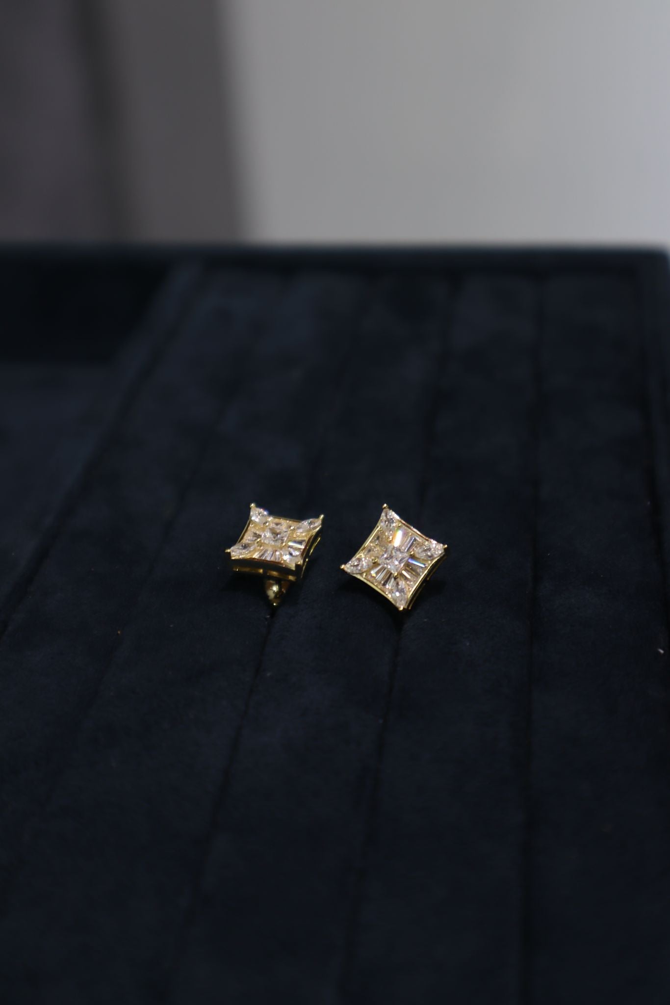 Big Square Diamond Earrings