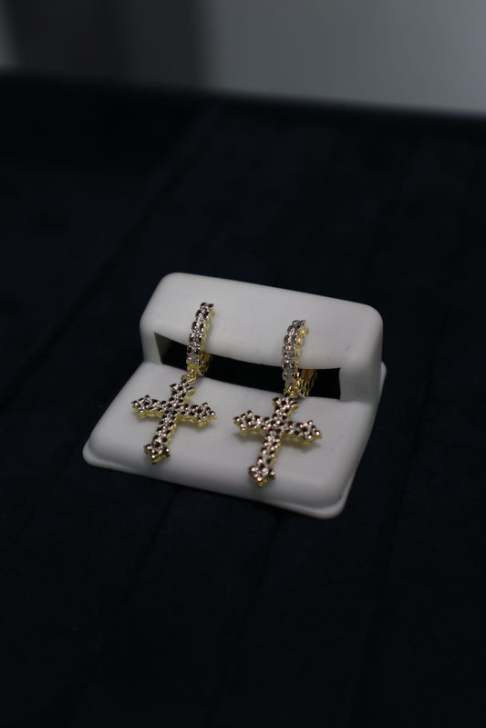 Pointy Cross Pendant Earrings