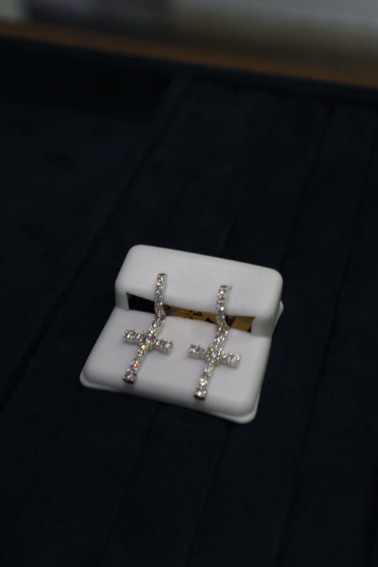 Straight Cross Pendant Earrings