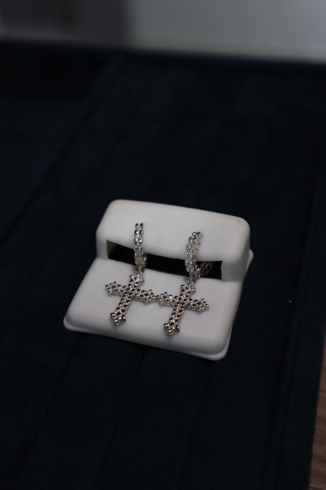 Pointy Cross Pendant Earrings