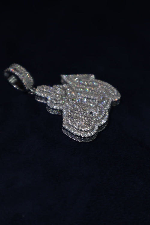 Allah Baguette Moissanite Pendant