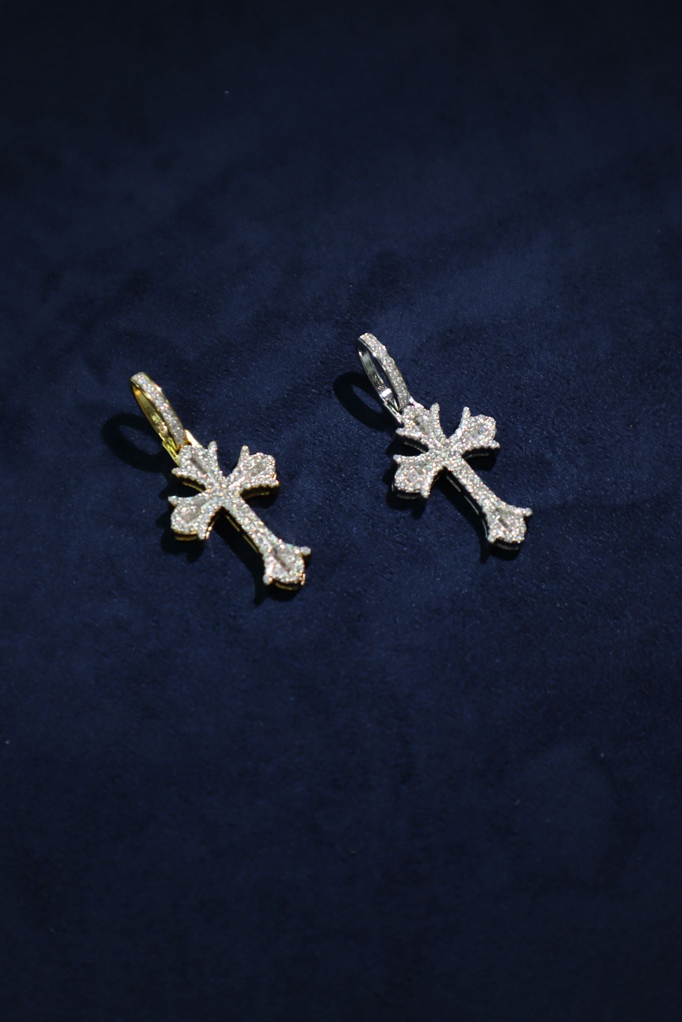 Small Gothic Cross Moissanite