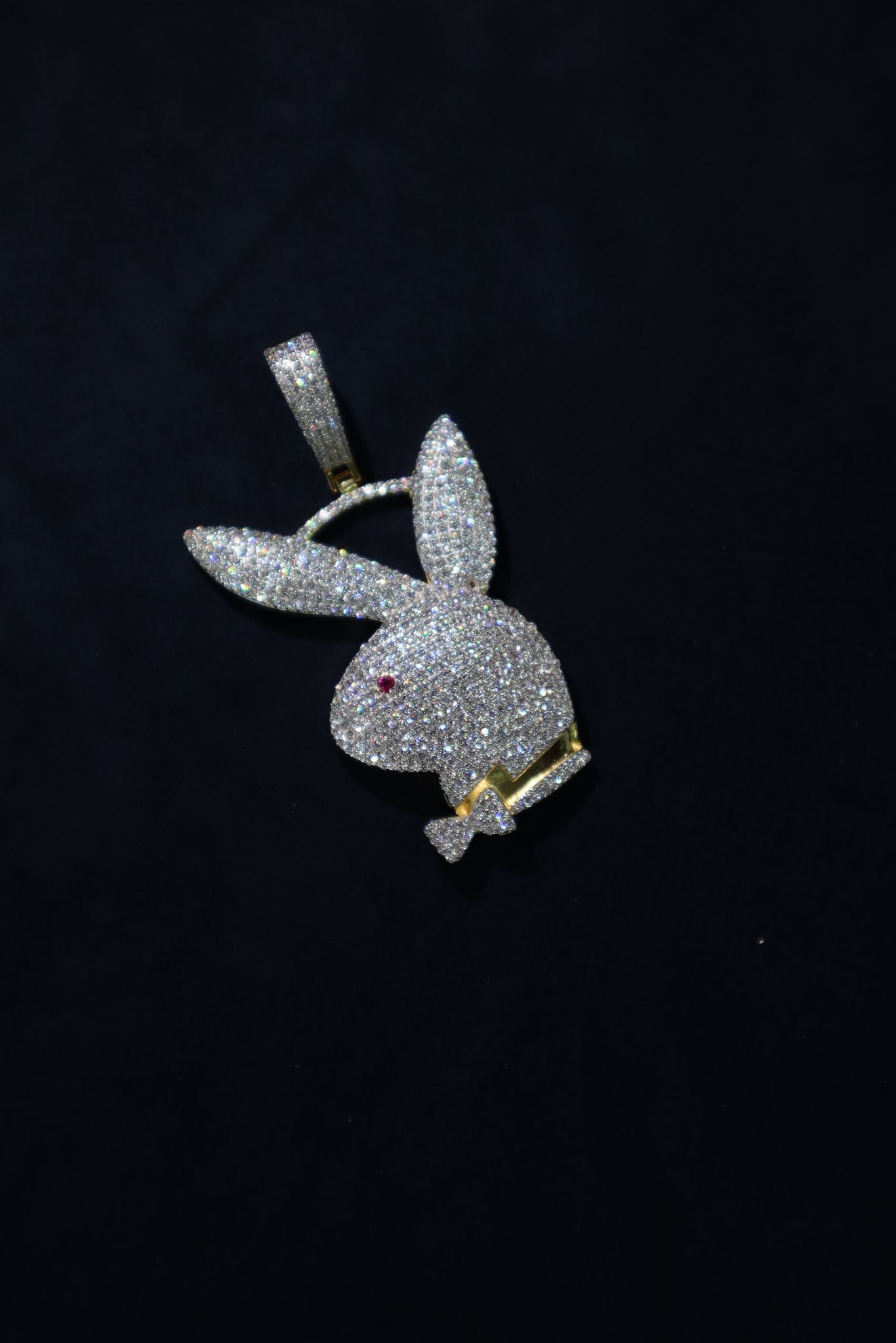 Gold Playboy Zirconia Pendant