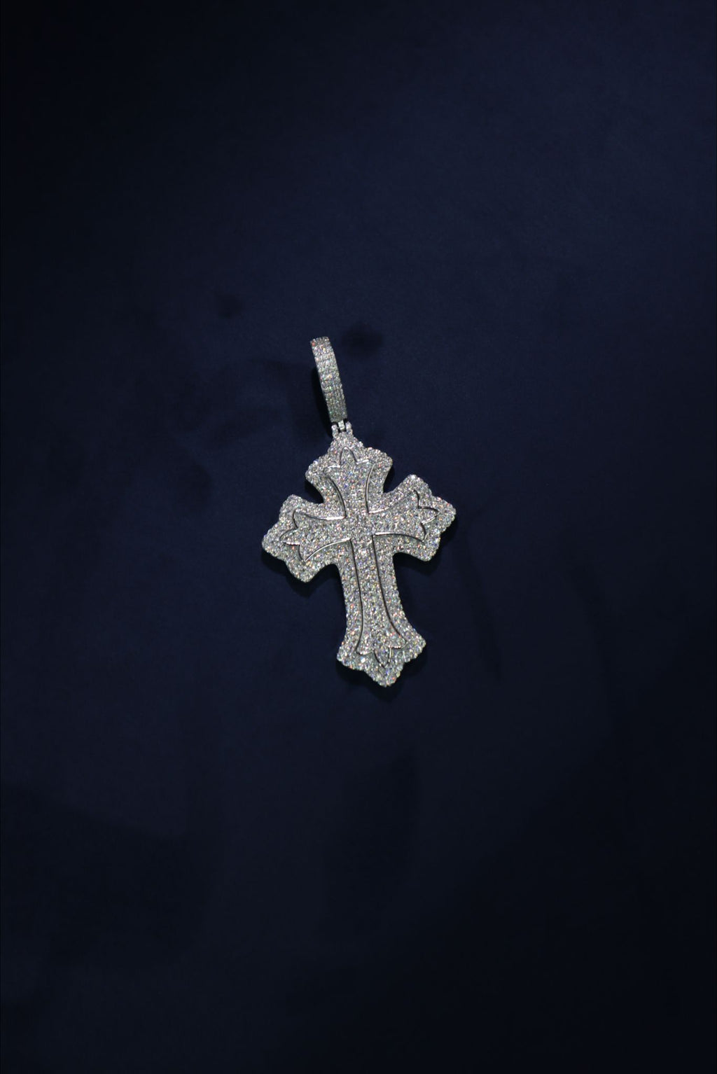 Big Gothic Cross Moissanite Pendant