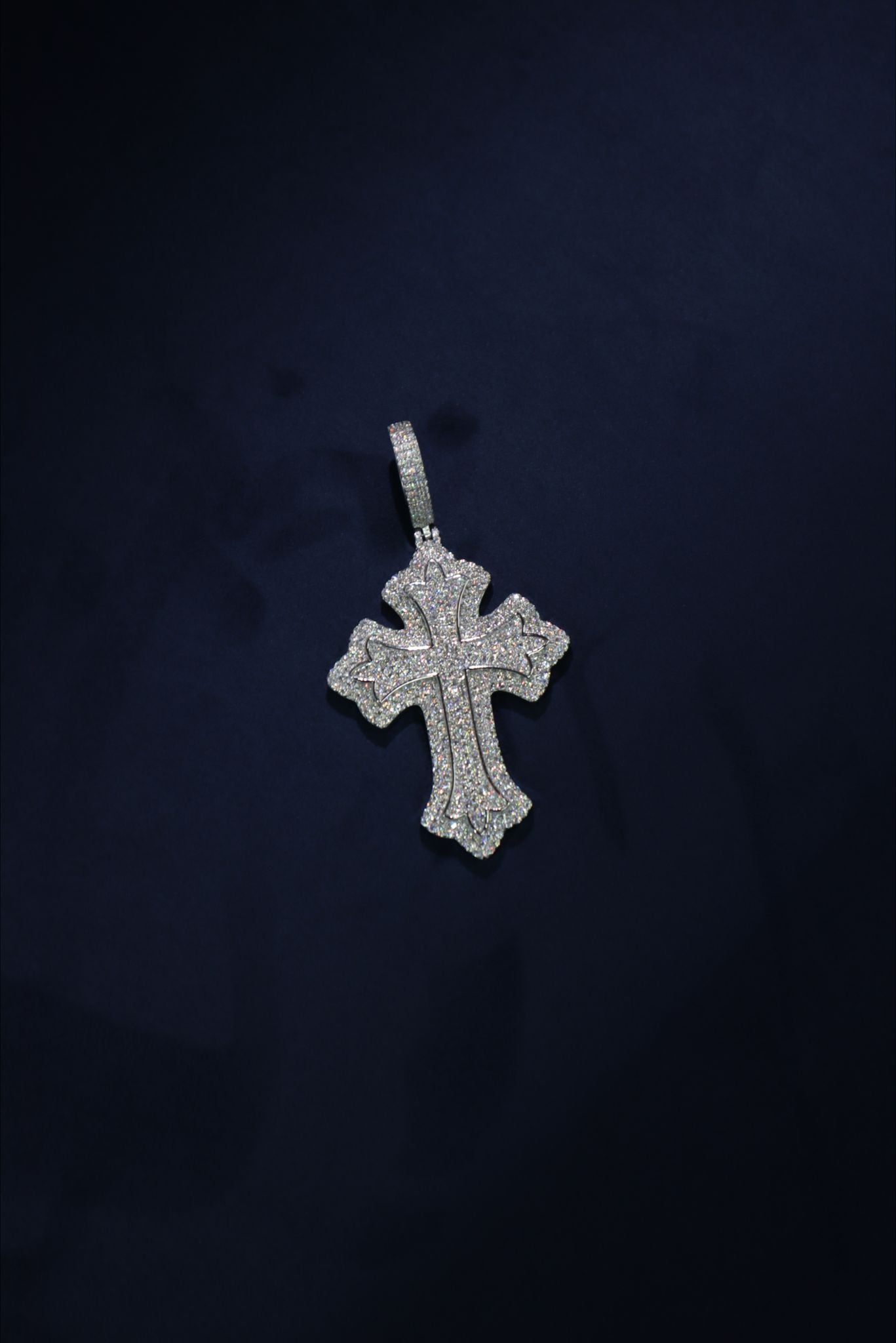 Big Gothic Cross Moissanite Pendant