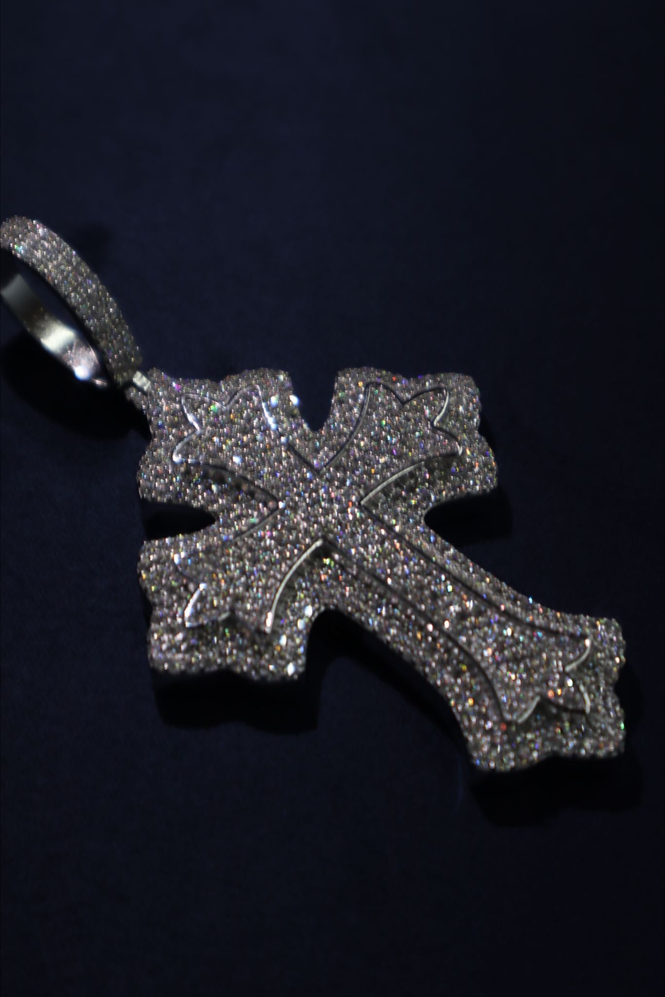 Big Gothic Cross Moissanite Pendant