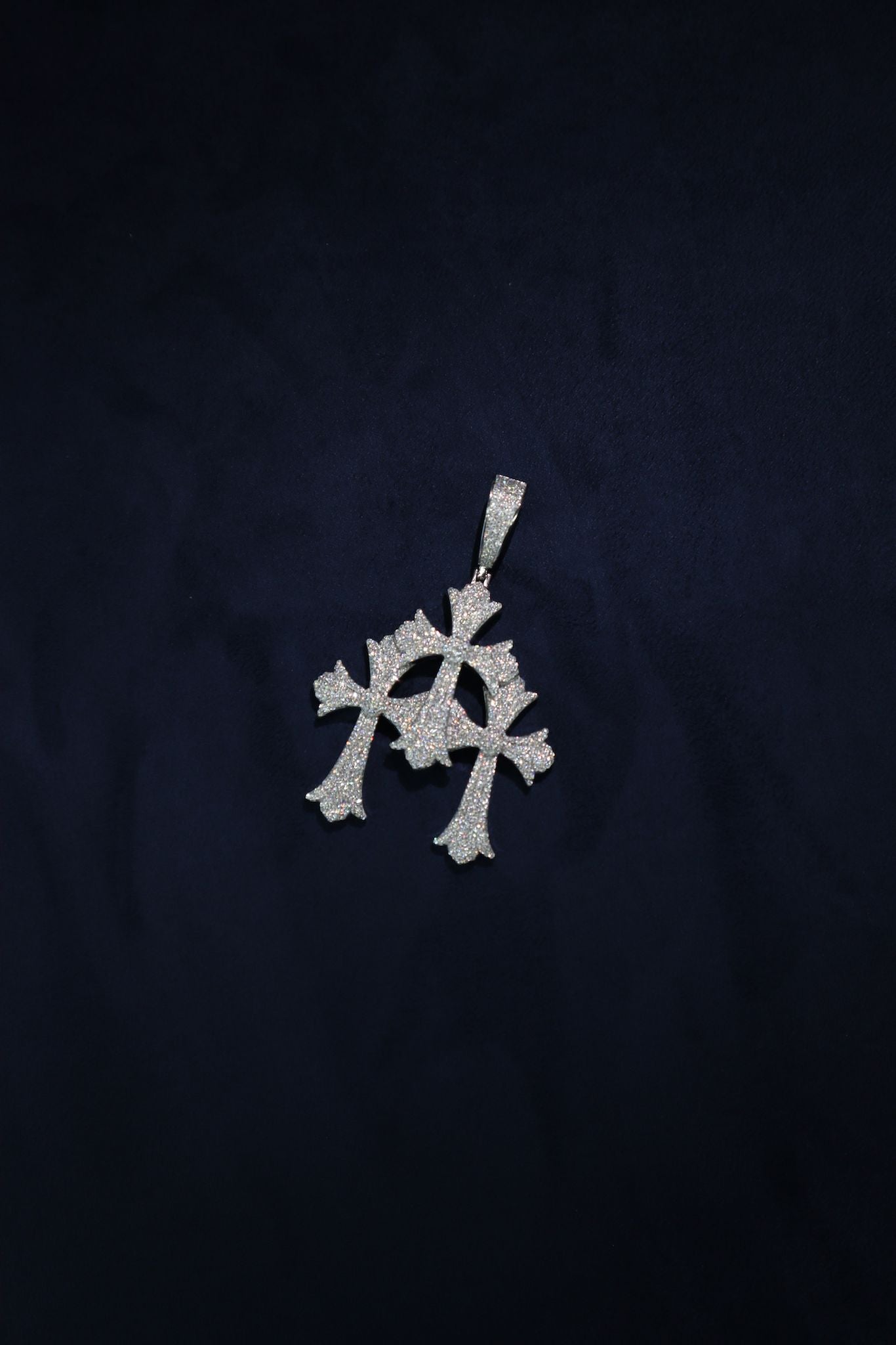 Three Gothic Cross Moissanite Pendant