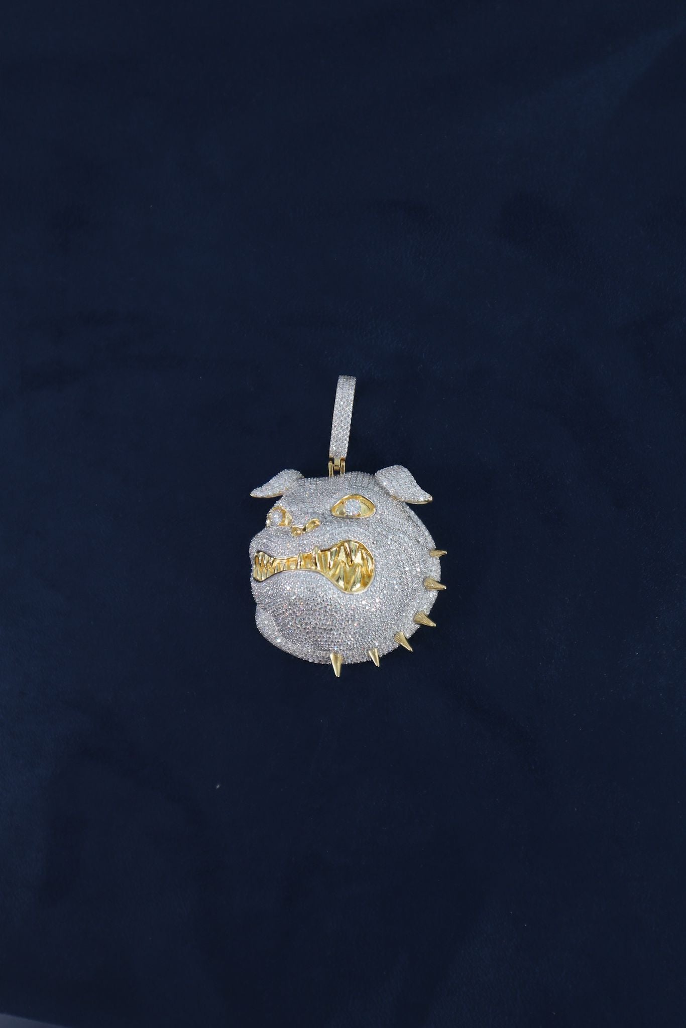 Bulldog Moissanite Pendant