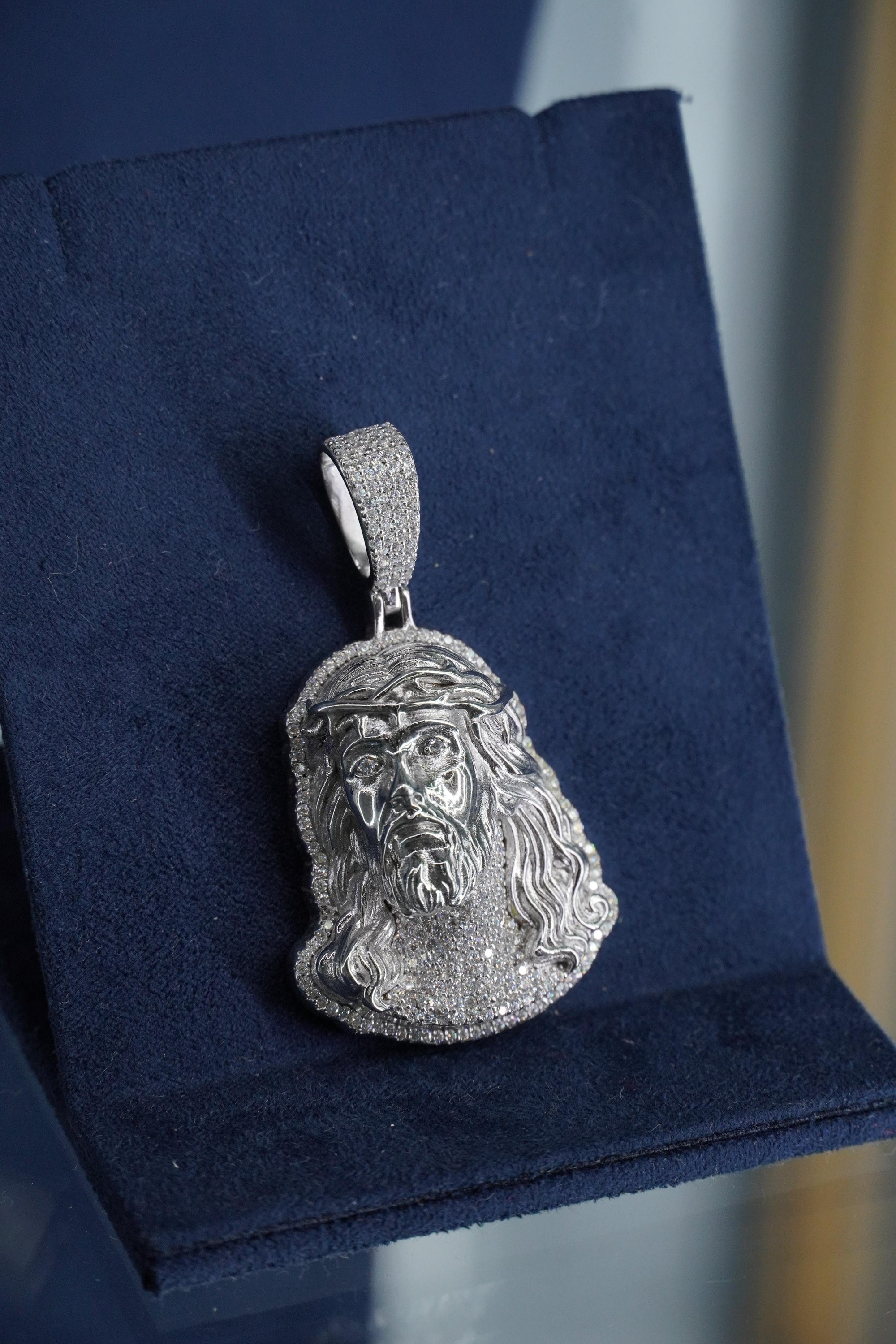 Sand Jesus Moissanite Pendant