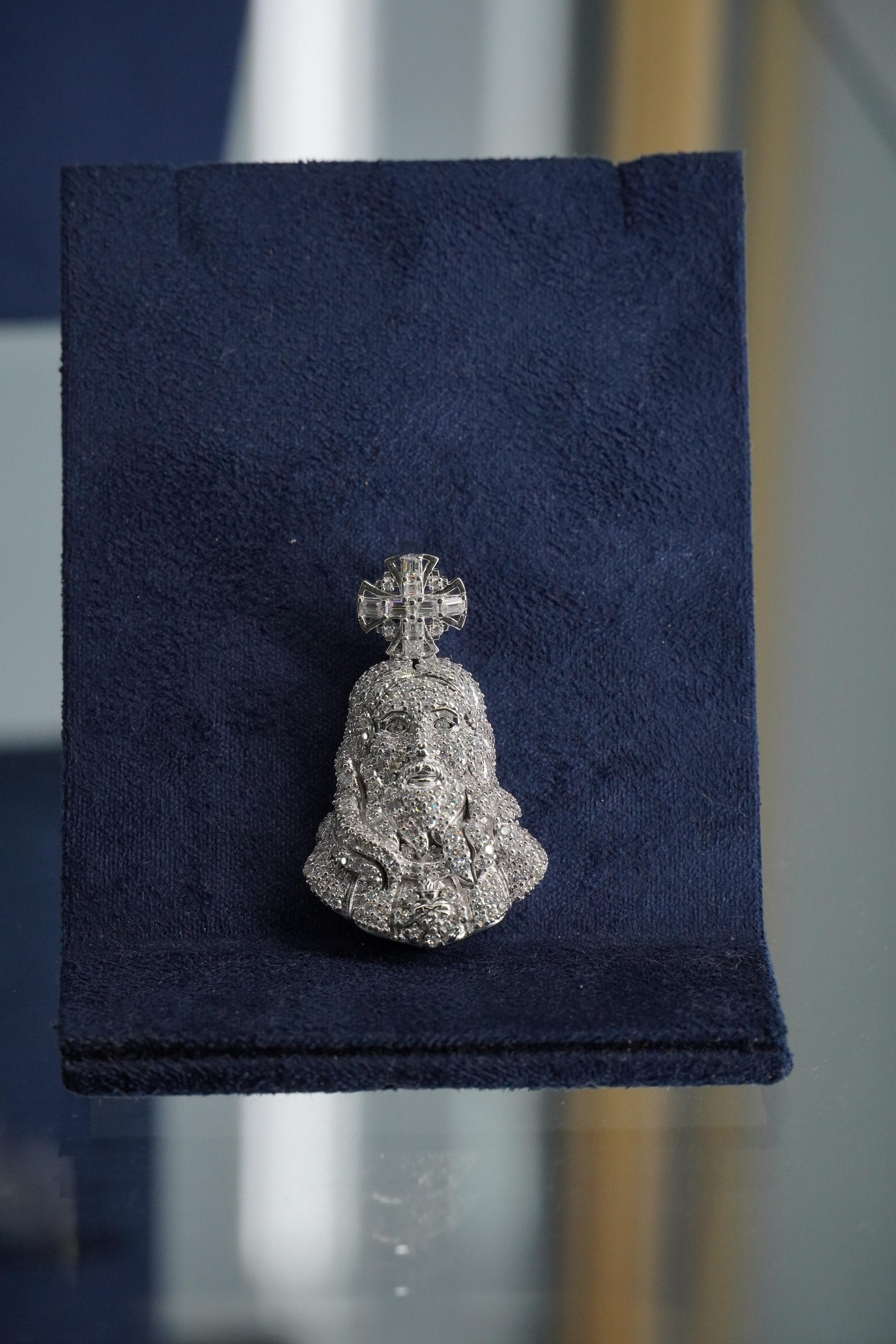 Jesus with Cross Moissanite Pendant