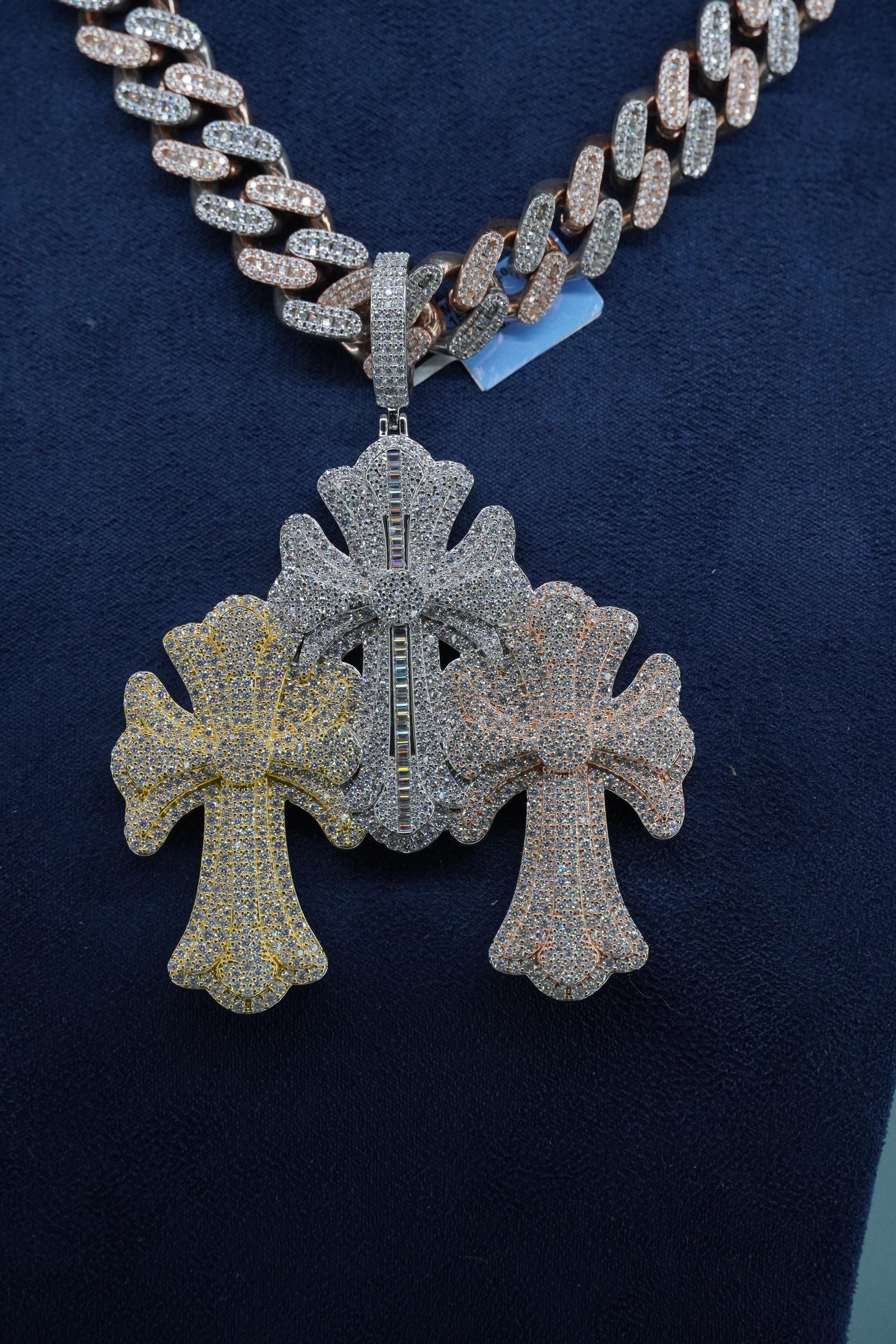 Chrome Hearts Custom Cross Moissanite Pendant