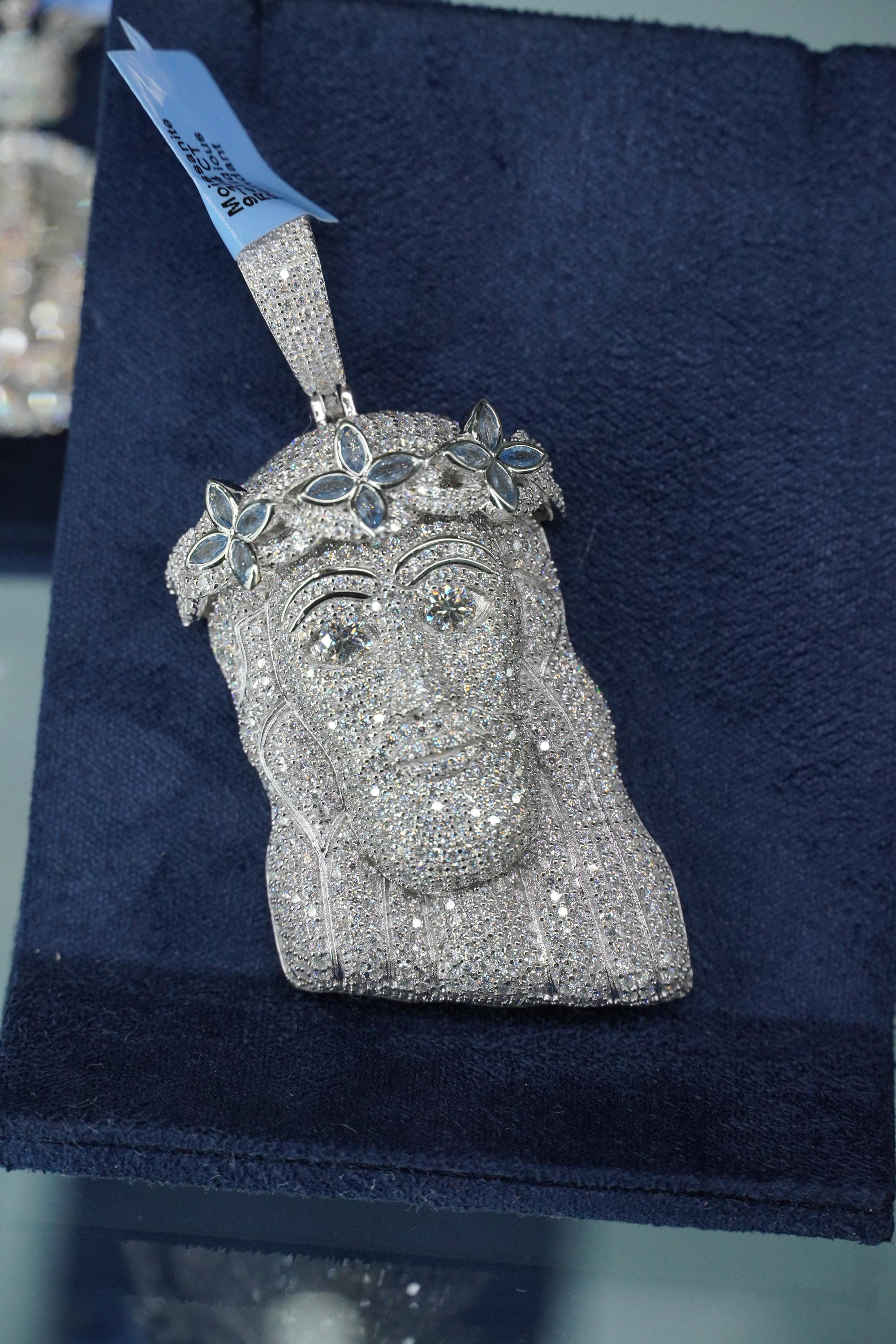 Emerald Jesus Moissanite Pendant