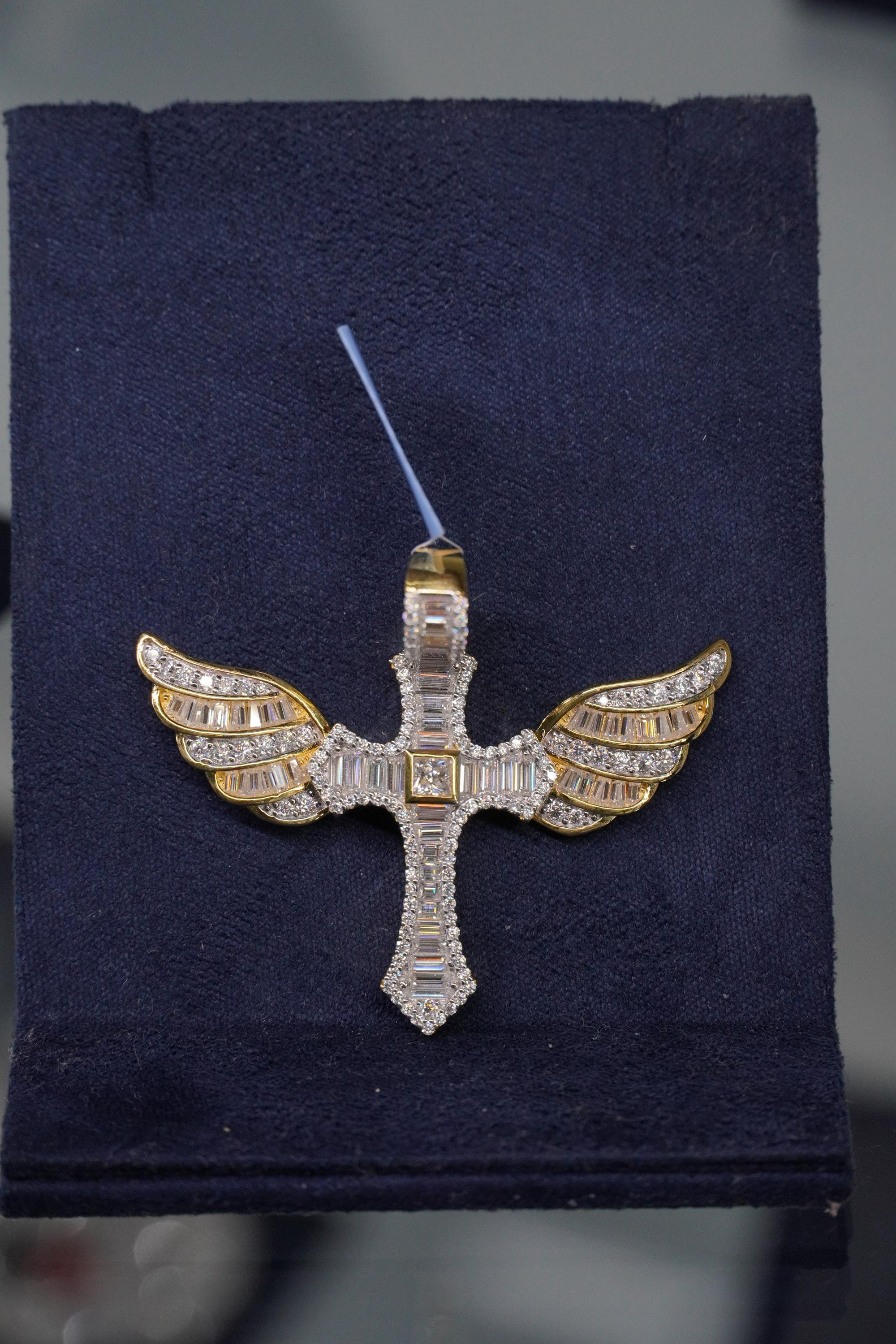 Fly High Cross Moissanite Pendant